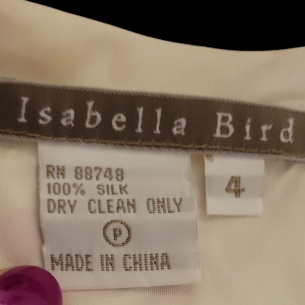 Vintage 100% Silk Isabella Bird Cap Sleeves Feminine Pink Floral Dress Size 4 - Picture 4 of 10